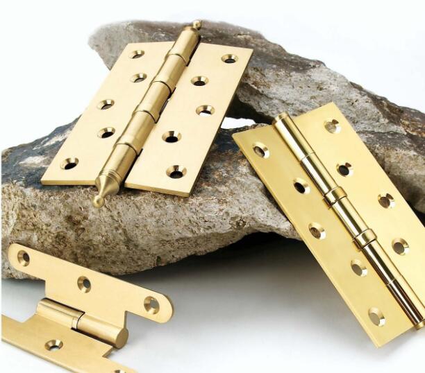 Pure Brass Flat Door Hinges With Round Corner And Ball Bearing