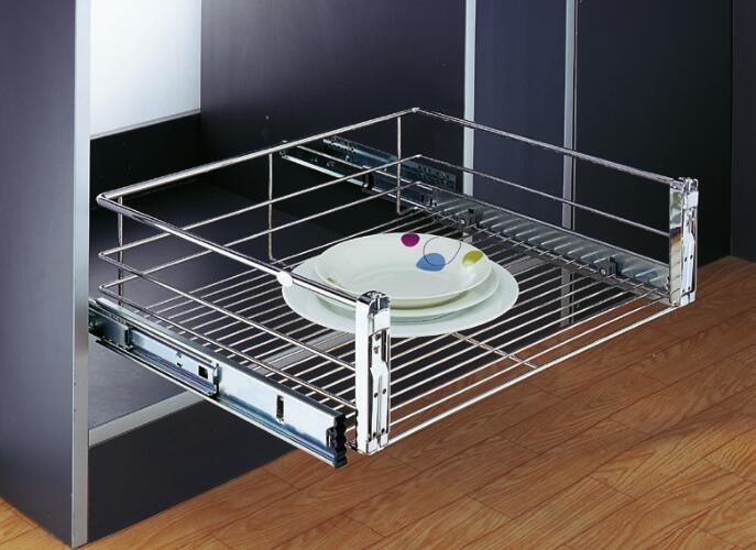 Customized Kitchen Pull Out Basket Easy Installation For Storage