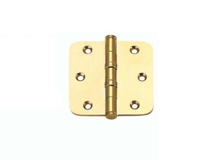 Pure Brass Flat Door Hinges With Round Corner And Ball Bearing