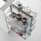 Electroplating 3 Shelves 400mm Kitchen Pull Out Basket For Storage