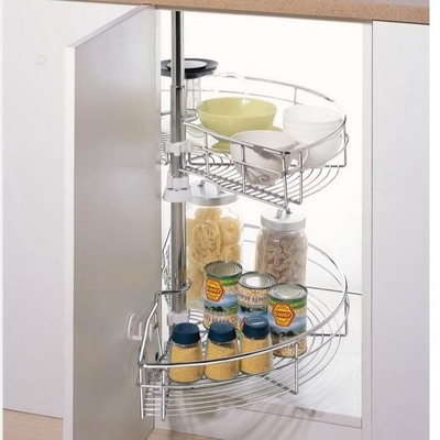 Storage Loadable Kitchen Pull Out Basket Drawers Chrome Plated 400mm
