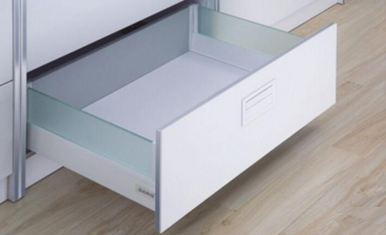 Glass Side Panel Bedroom Tandembox Drawer Systems , Twin Wall Inset Drawers