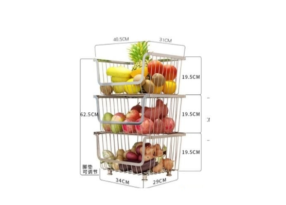 Multiple Function Kitchen Pull Out Basket For Fruit And Vegetable 195mm Per Layer